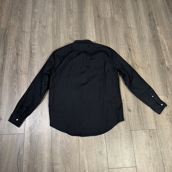 J.Crew Classic Secret Wash Cotton Poplin Shirt Mens L Black Button Down BW439 LS - Picture 5 of 7